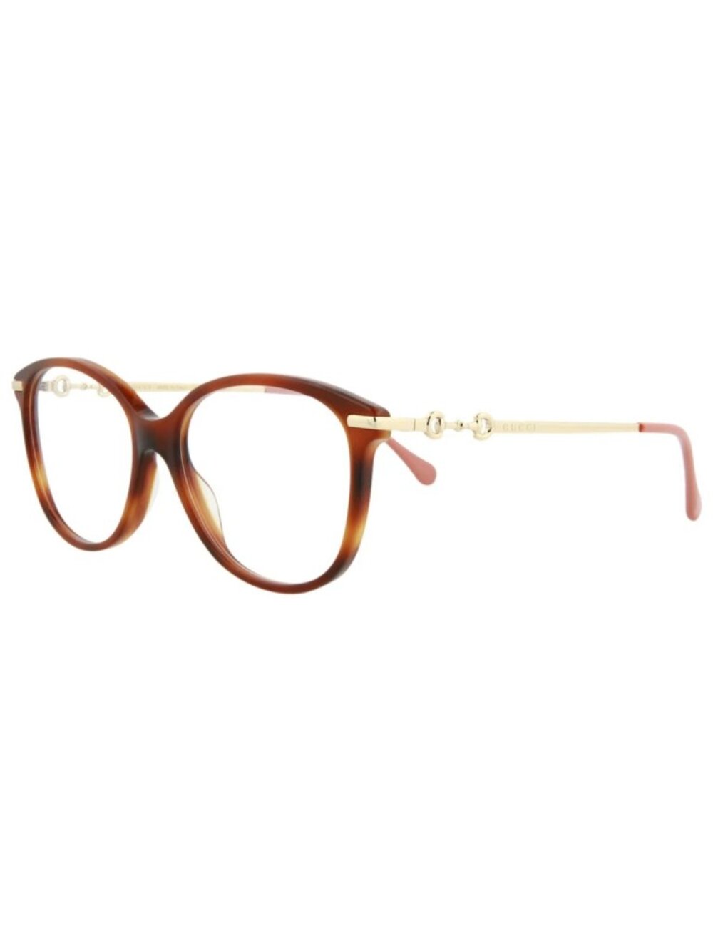 New Gucci Women's Eyeglasses Square Rectangle Acetate Frame Brown